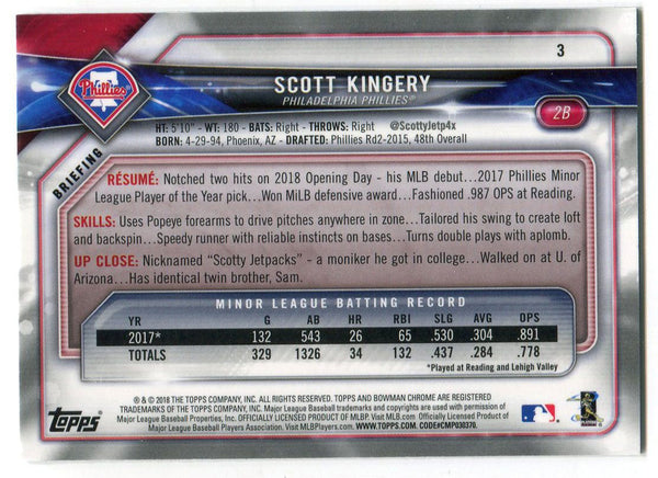 Scott Kingery 2018 Bowman Chrome Rookie Card