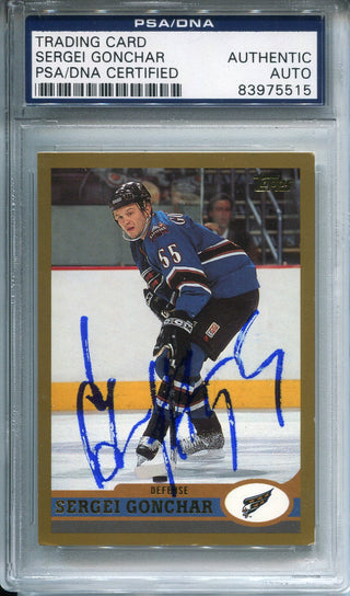 Sergei Gonchar Autographed 1999 Topps Card (PSA)