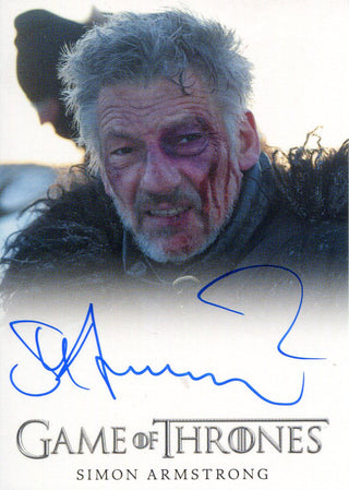 Simon Armstrong Autographed 2012 Game of Thrones Card