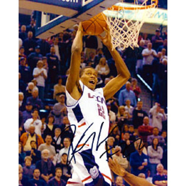 Rudy Gay Autographed / Signed University of Conneticut Two Hand Dunk 8x10 Photo