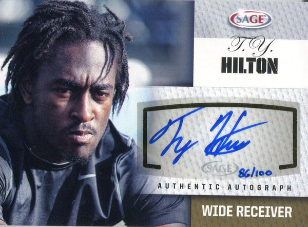 TY Hilton Autographed 2012 Sage Rookie Card