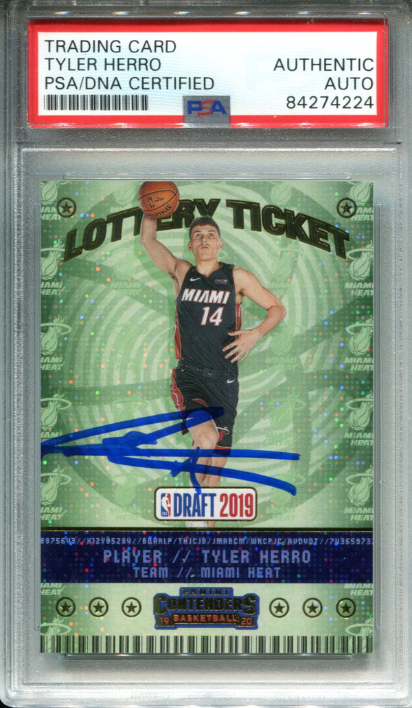 Tyler Herro Autographed 2019-20 Panini Contenders Rookie Card (PSA)