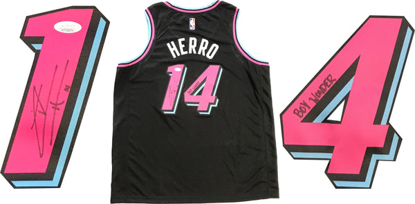 Tyler Herro "Boy Wonder" Autographed Miami Heat ViceNight Swingman Jersey (JSA)