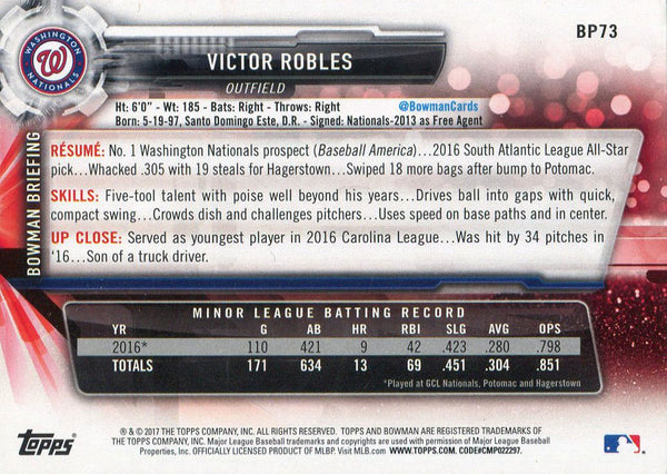 Victor Robles 2017 Bowman Rookie Card