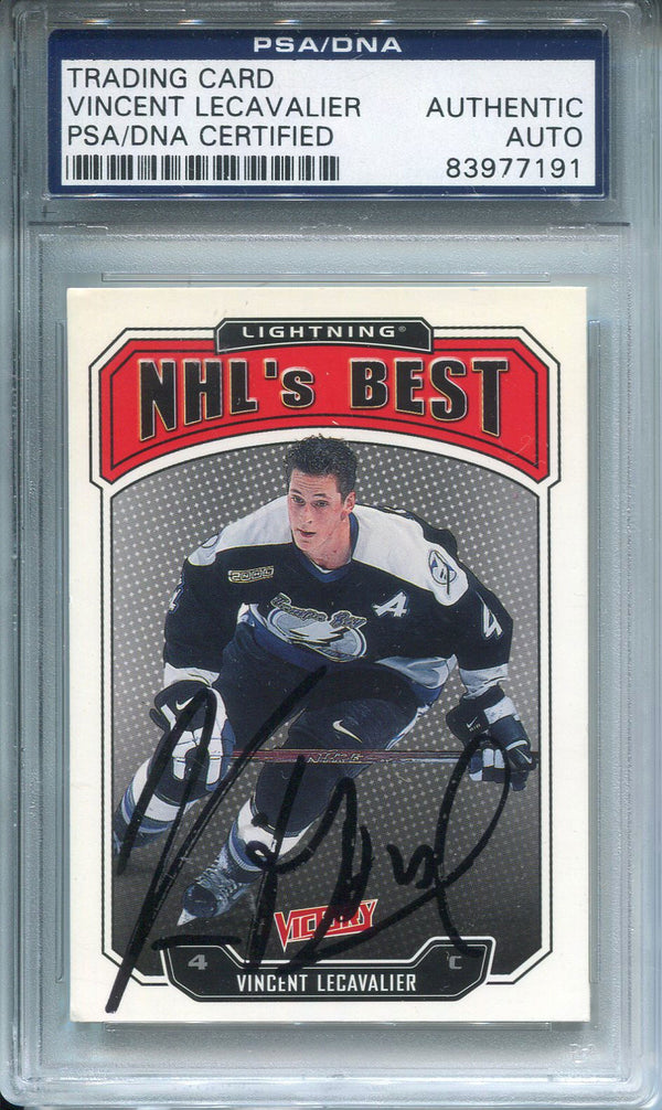 Vincent LeCavalier Autographed 2000 Upper Deck Victory Card (PSA)