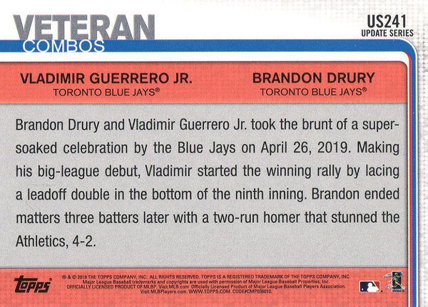 Vladimir Guerrero Jr. & Brandon Drury 2019 Topps Rookie Card #US241