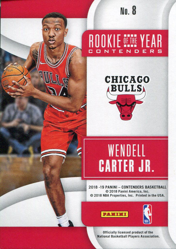 Wendell Carter Jr. 2017-18 Panini Contenders Rookie Card Back