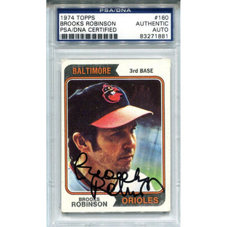 Brooks Robinson Autographed 1974 Topps Card (PSA)