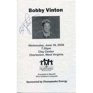 Bobby Vinton Autographed Charity Flyer