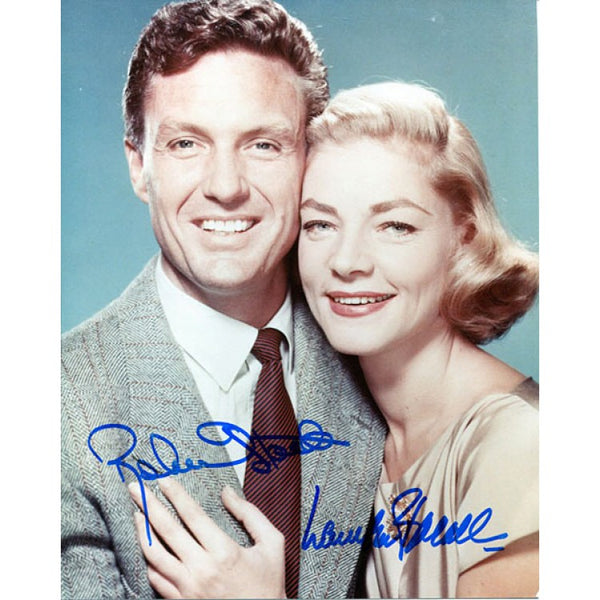 Robert Stack & Lauren Becall Autographed / Signed 8x10 Photo